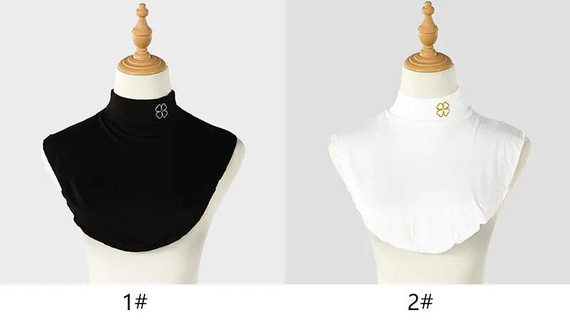 Winter Modal High Neck Gefälschte Kragen Frauen Einfarbig Mode Warme Abnehmbare Kragen Elastische Jersey Rollkragen – Detail 16