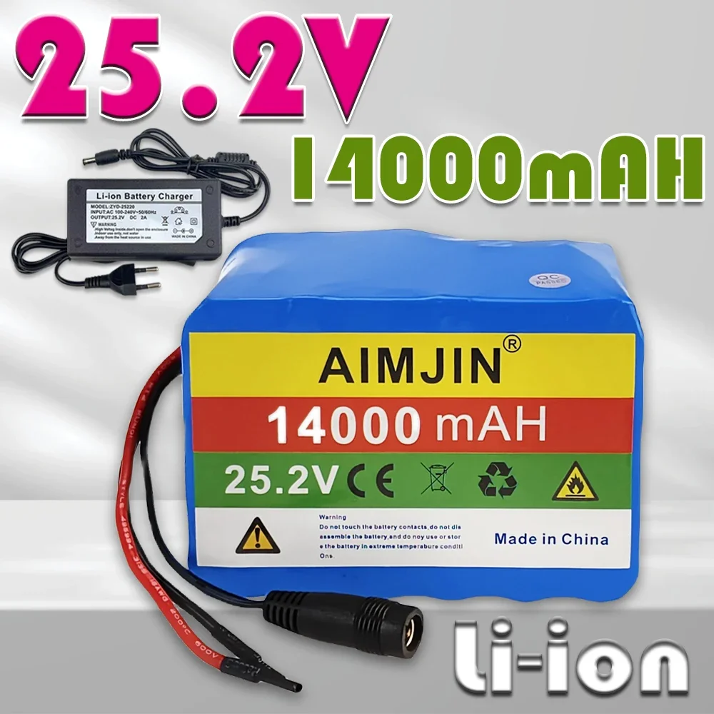 

NEW 6s4p 24V 14Ah 18650 Battery Lithium 25.2v 14000mAh high power battery 500W, BMS Li Ion Battery Pack