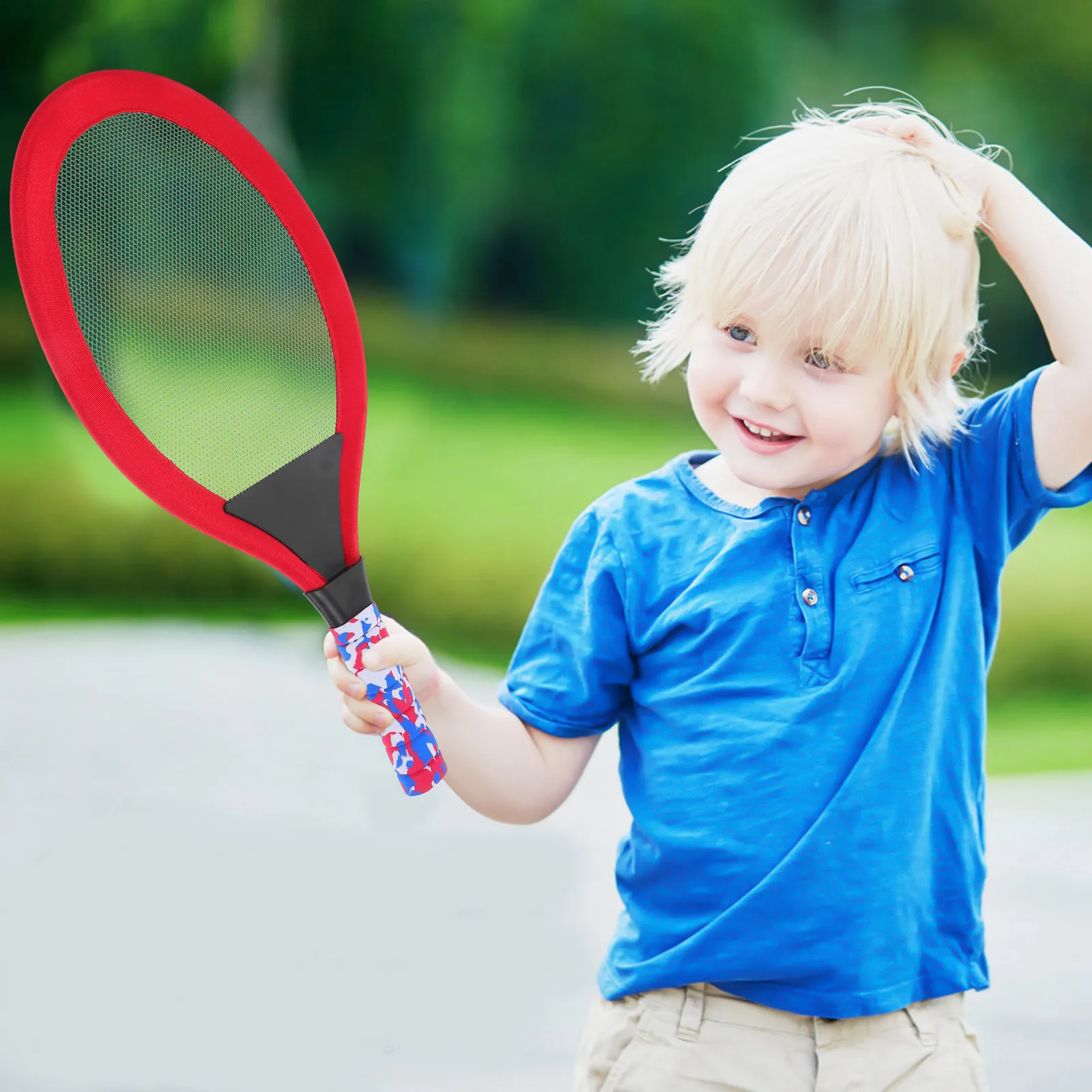 

1Pair 's Tennis Racket Set Eva Lightweight Oval Badminton Rackets Parent Outdoor Sports Kindergarten Primary