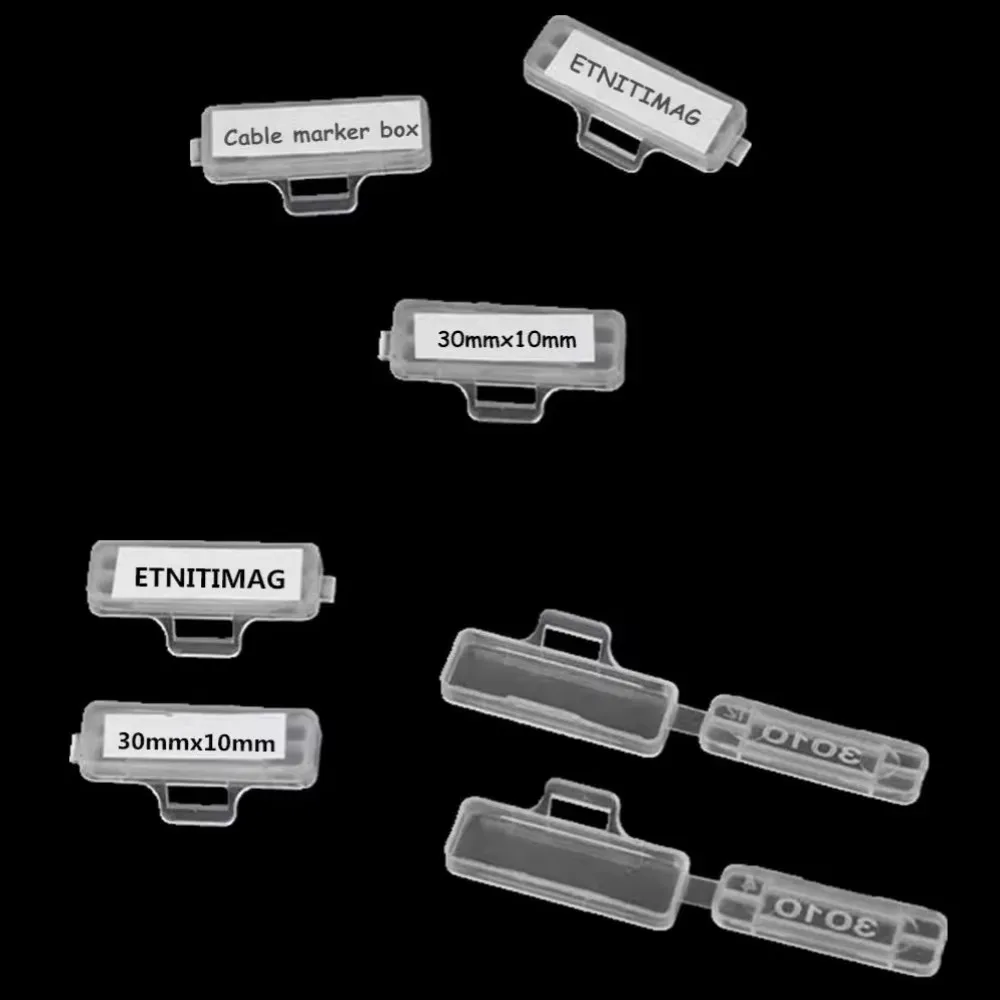100 PCS Transparent Logo Boxes 3010 3020 4010 4020 Suitable for Wire ID Identification Waterproof Label Tags