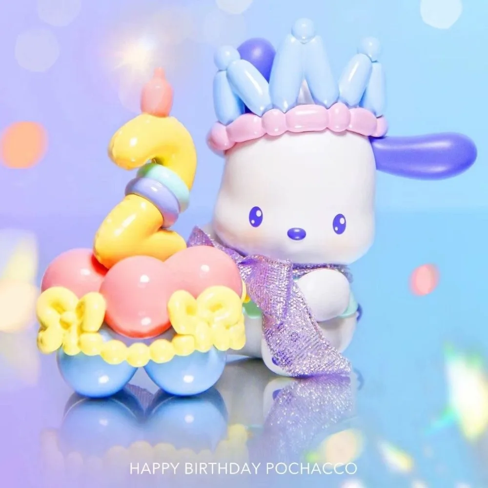 MINISO Sanrio Pochacco Balloon Carnival Party Series Blind Box Trendy Toy Figure Collection Hobby Ornament Birthday Gift