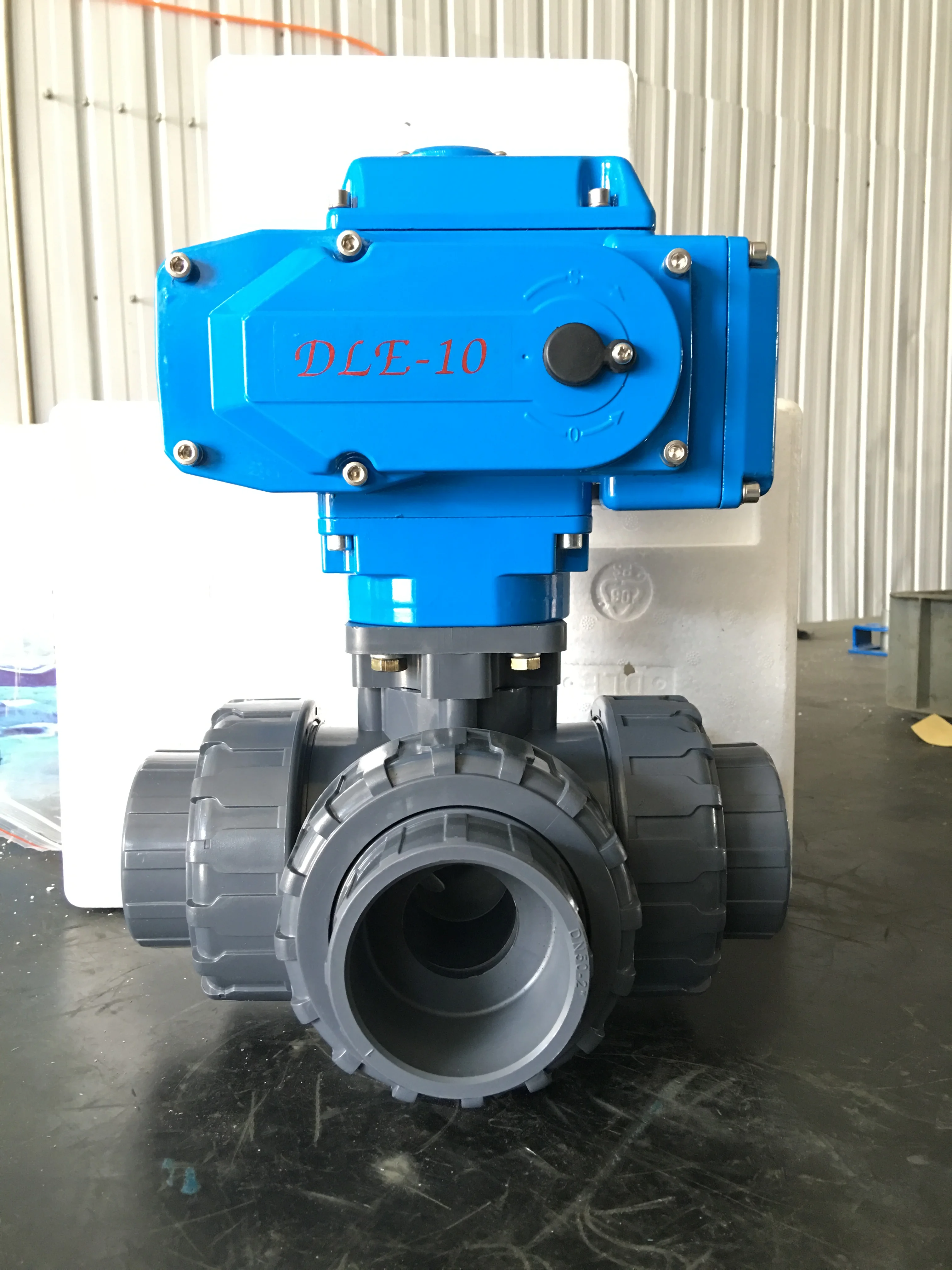 DN50 24VDC regulation type PPH plastic wafer electric explosion proof Butterfly Valve for chemical industry flowing