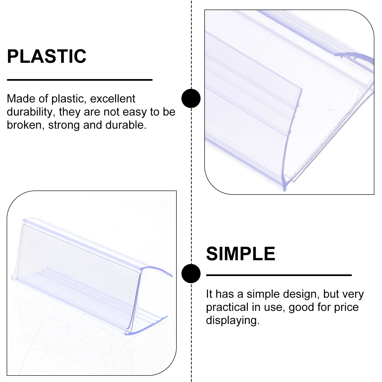 

25Pcs Transparent Price Display Holder Reliable Clip on Label Stand for Retail Shops Supermarket Clear Label Holder