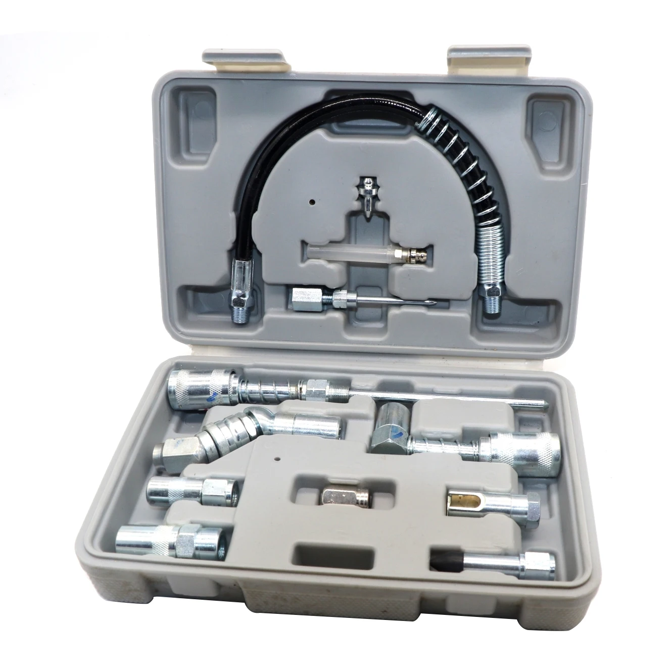 SYD-955 12-Piece Grease Gun Accessory Set Includes Coupler Nozzle Adapter and Flexible Hose for Lubrication