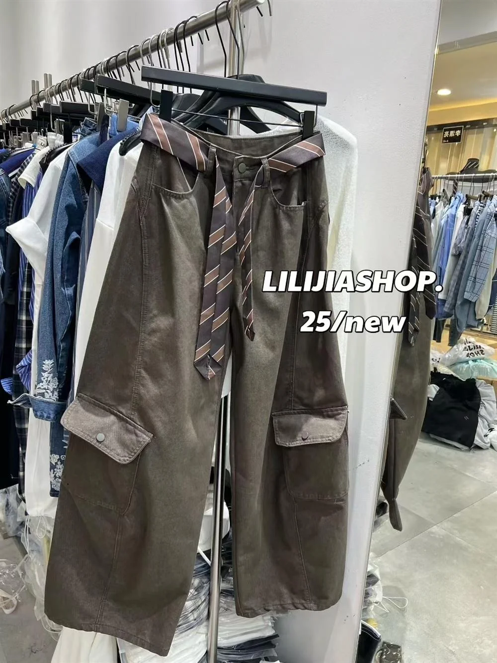 

Ретро-джинсы американского стиля с широкими штанинами, повседневные рабочие брюки, женские, с высокой талией, на молнии, свободные, длинные, осенняя новинка