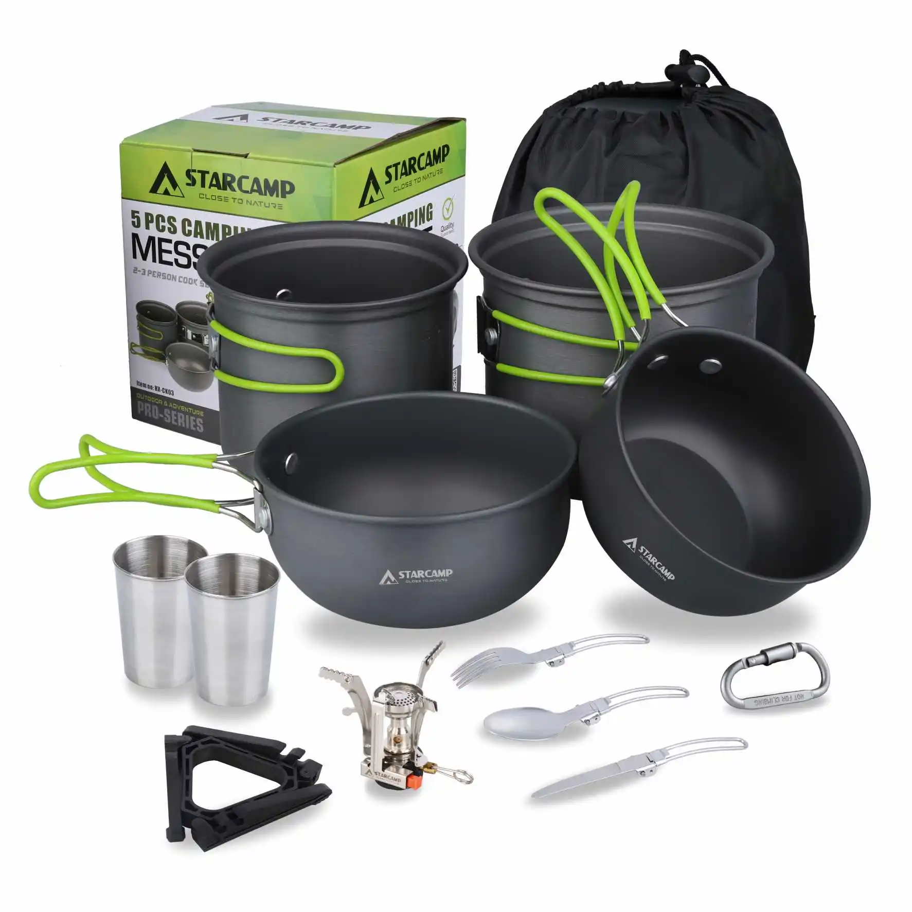 

STARCAMP 13in1 Outdoor Camping Equipment Cookware Set Bushcraft Survival Kit Picnic Hiking Cooking Cutlery Set