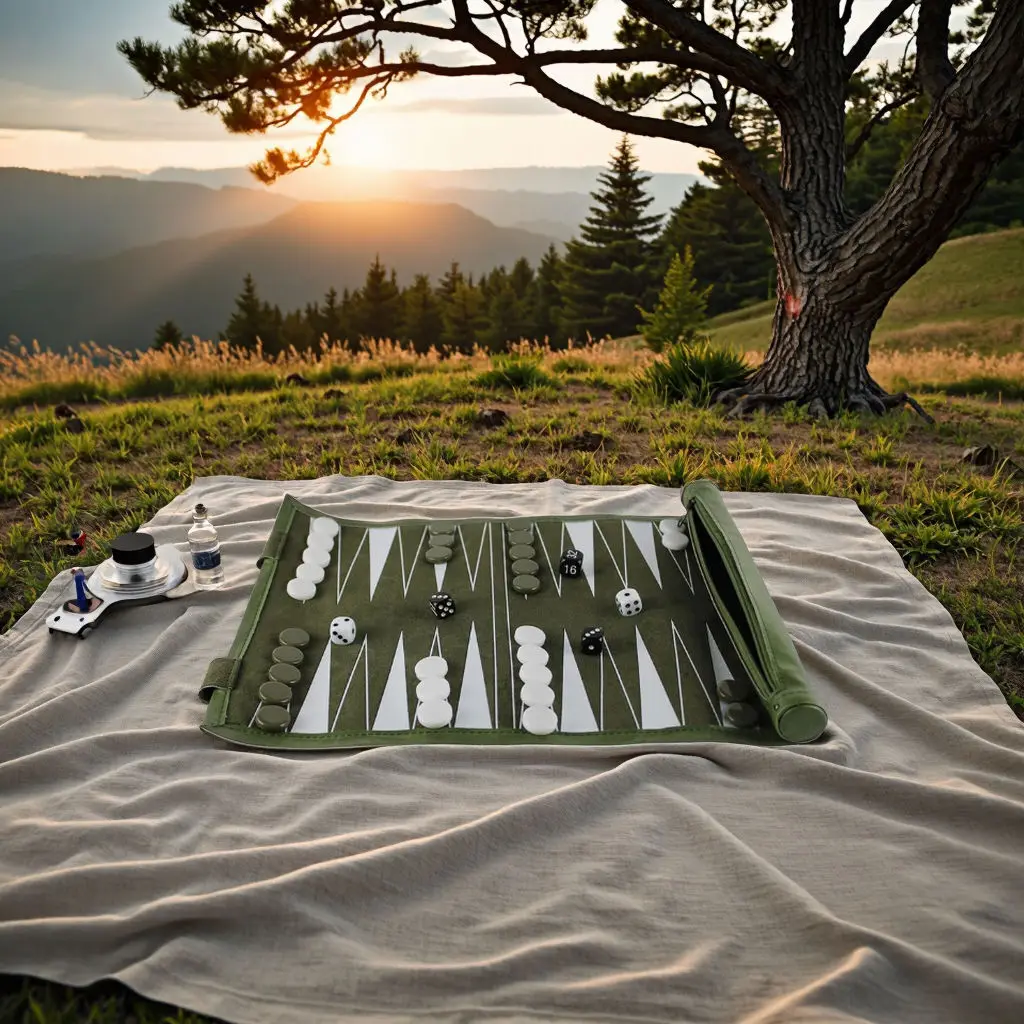 High-quality PU leather portable backgammon set, cross-border best-selling product, suitable for casual board games