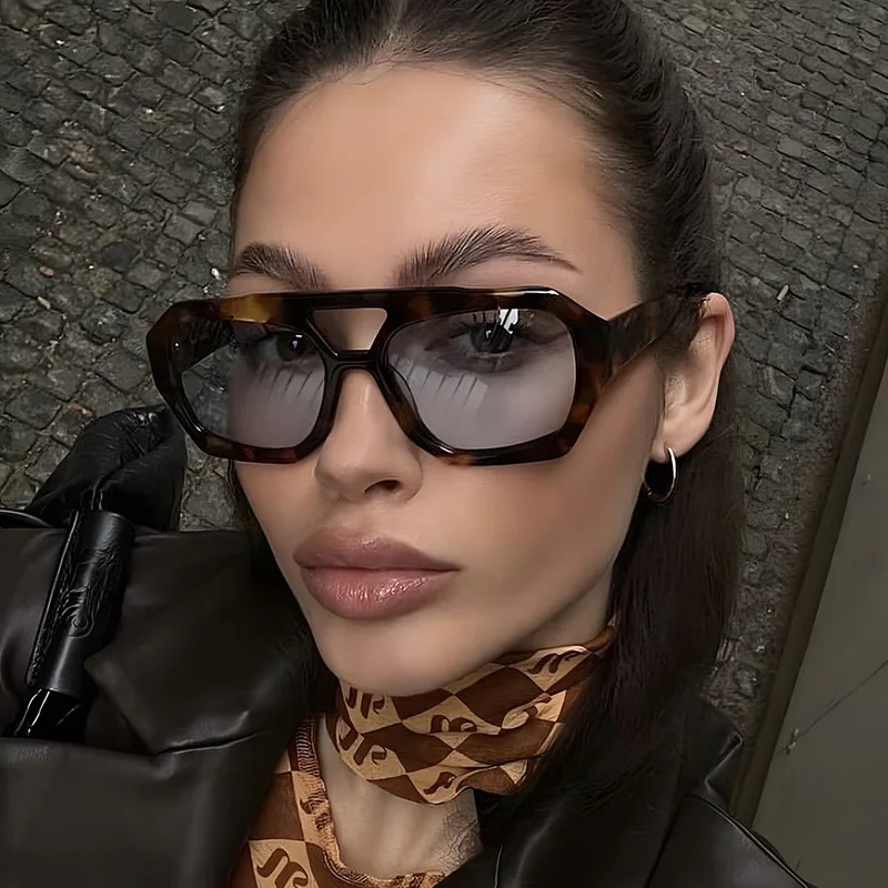 Nowa moda damska Nieregularne kwadratowe okulary przeciwsłoneczne Spersonalizowany trend retro Instagram Kolarstwo na świeżym powietrzu Fotografia Okulary przeciwsłoneczne męskie