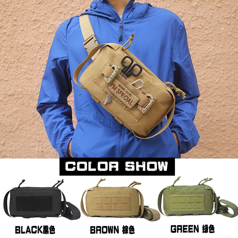 

‌ 1000D военная тактическая нейлоновая сумка через плечо MOLLE для телефона, поясная сумка с нагрудным ремнем для повседневного использования на открытом воздухе EDC