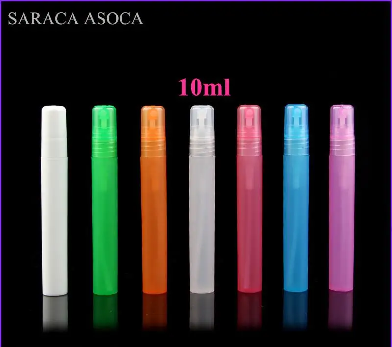 Garrafa de spray plástico para maquiagem e perfume, Garrafas recarregáveis, Translucence vazio, Perfume Atomizer, 5ml, 10ml, 20 PCs/Lot