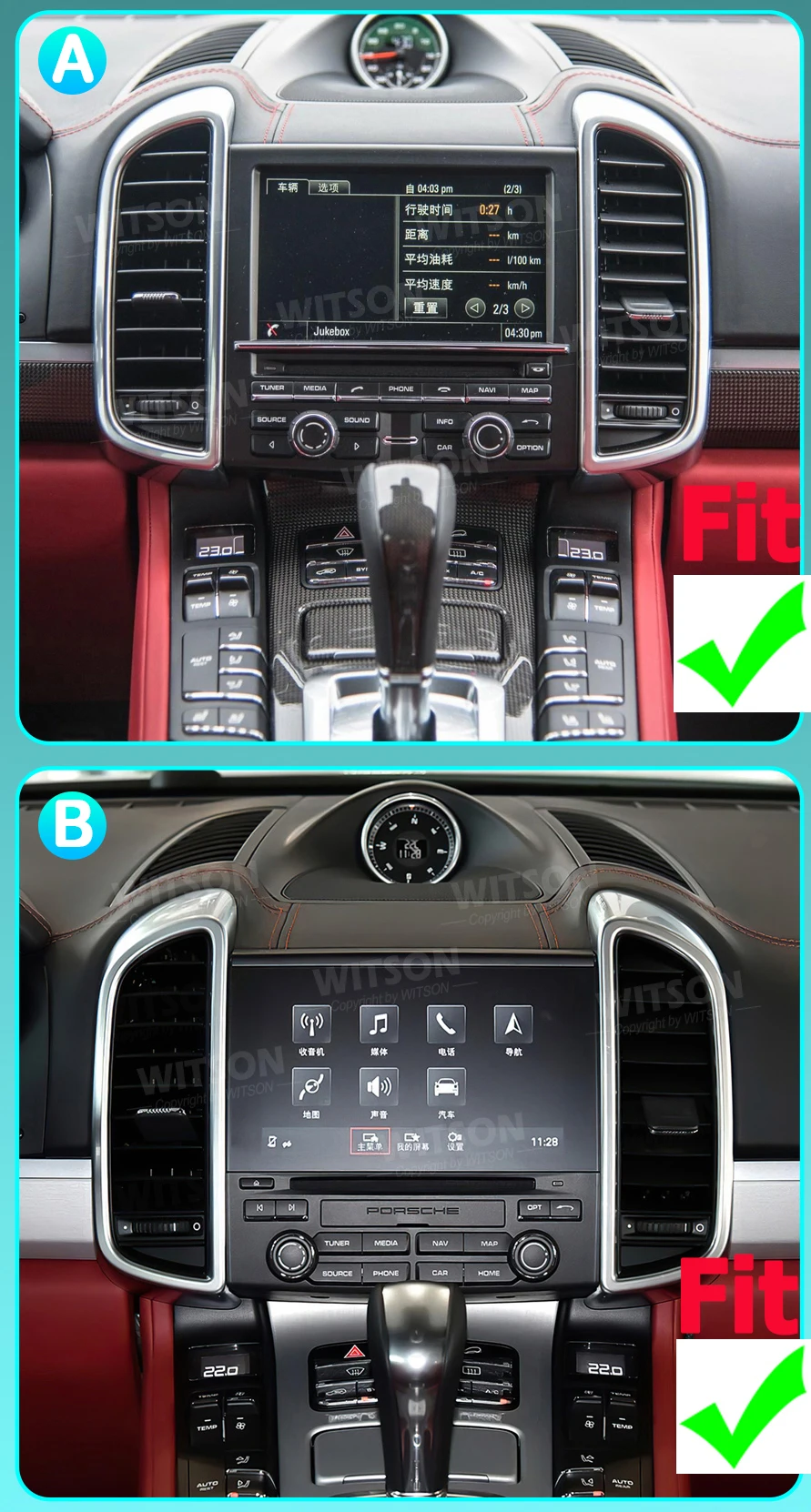 Radio Car Android Wireless Carplay Stereo OEM No DVD loader For Porsche Cayenne II 958 955 957 2011-2017
