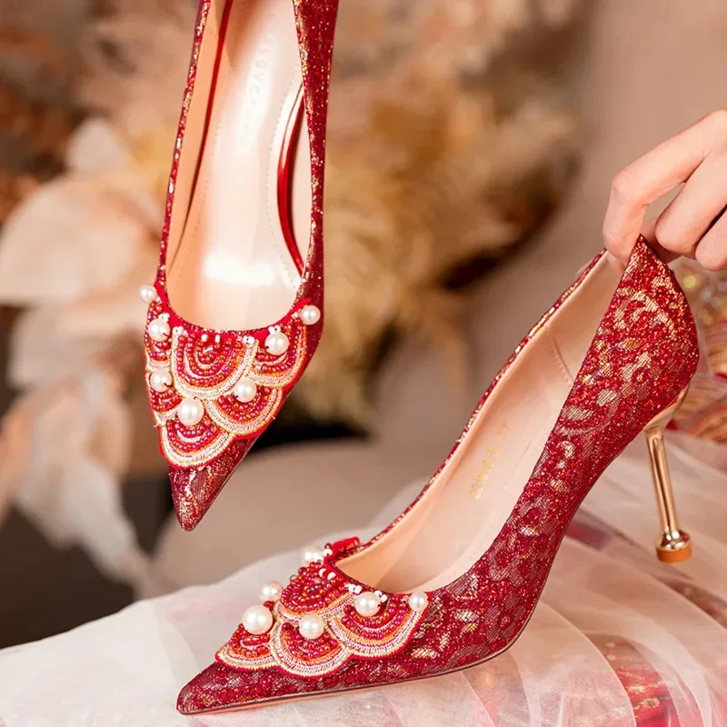 newest-red-high-heels-wedding-women-diamond-pearl-chain-pumps-crystal-shoes-rhinestone-pointed-toe-glitter-party5-c6's2-b'8