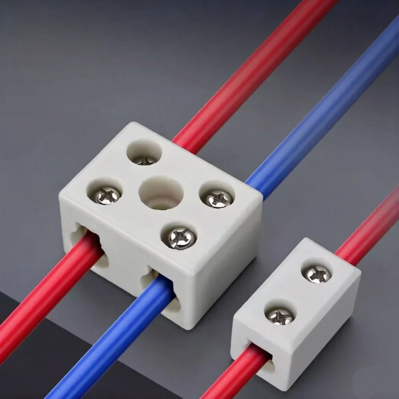5Pcs 1W2H 2W5H 2/5/8 Bore Insulation Connector Porcelain Ceramic Terminal Block