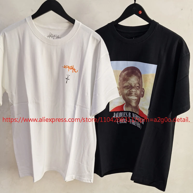 Fashionable High Street Cactus Jack T-shirt Hip Hop Funny Portrait Print Utopia Short Sleeve T Shirts