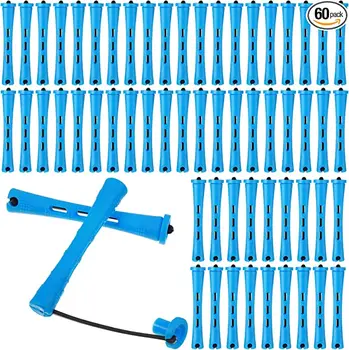 60 個 DIY ロングショートヘアカーラーロッドローラーカーリングメーカーアクセサリー女性家庭用プロフェッショナル理髪店サロン