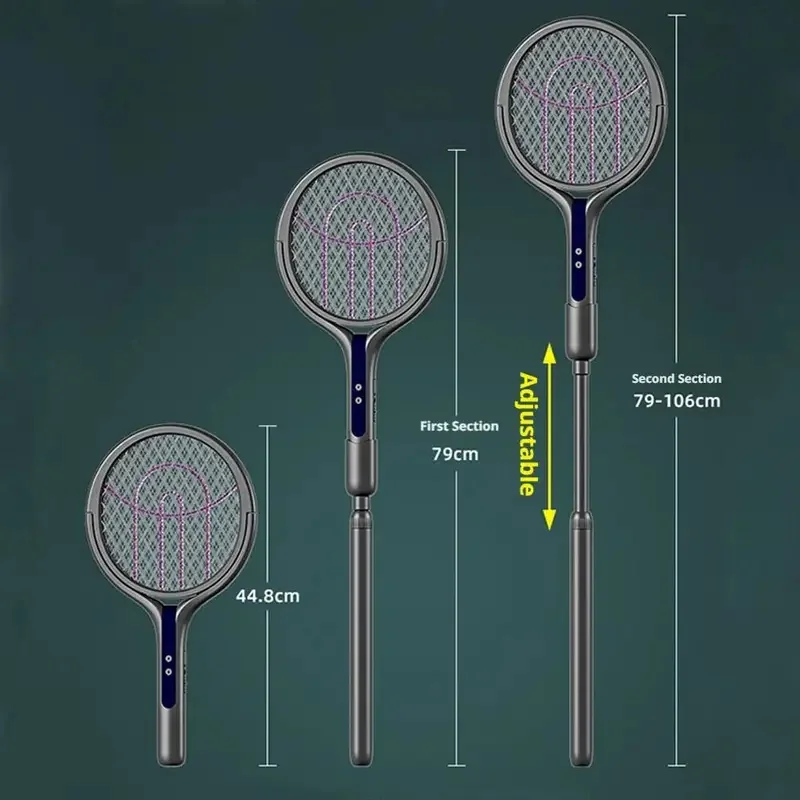 Rotating Head Bug Zapper Racket Automatic Mosquito Swatter Rechargeable Electric Fly Swatter Fly Killer and Mosquito Trap Lamp view 6