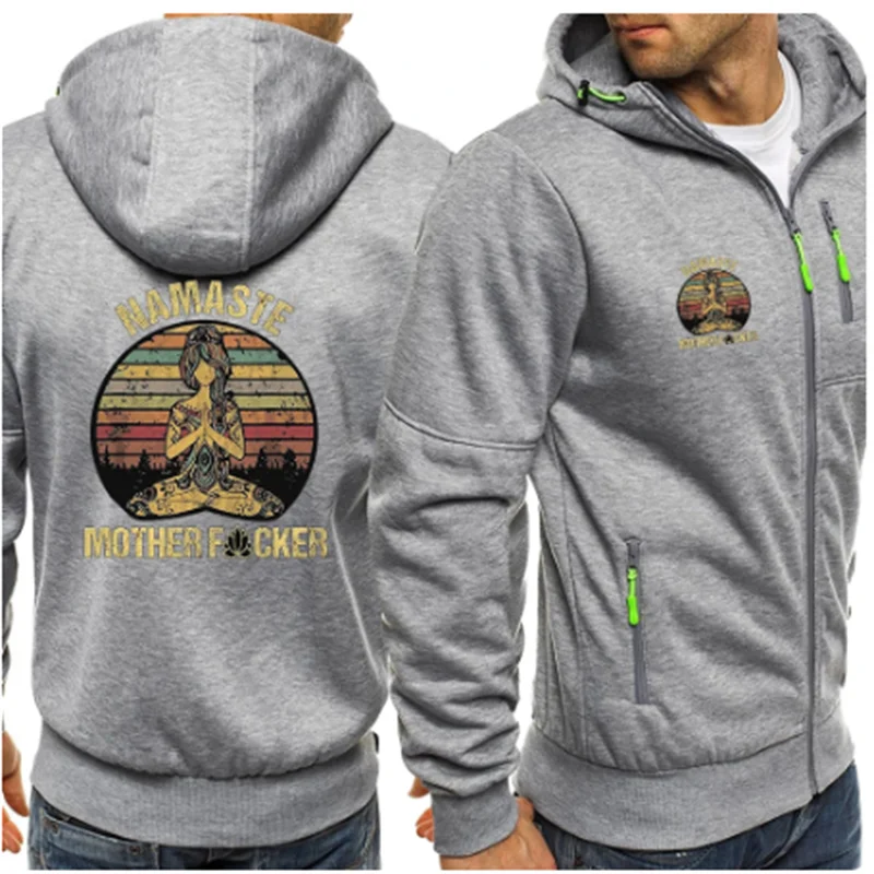 

Fashion sportswear men's autumn solid color long sleeved zipper hoodie fashion printed men's autumn new hoodie top