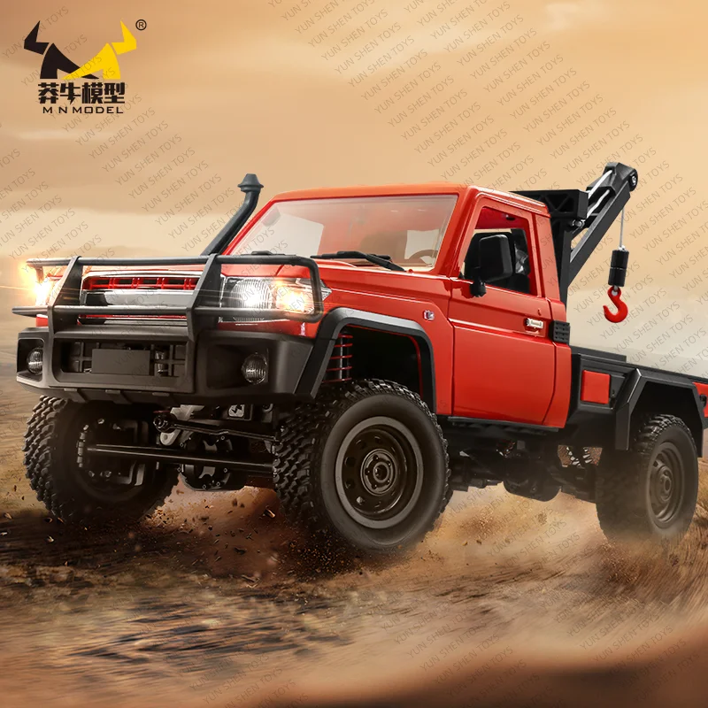 Mn 82t 1/12 جديد رباعي العجلات على الطرق الوعرة تسلق نموذج مركبة الإنقاذ مع خطاف مقطورة خلفي