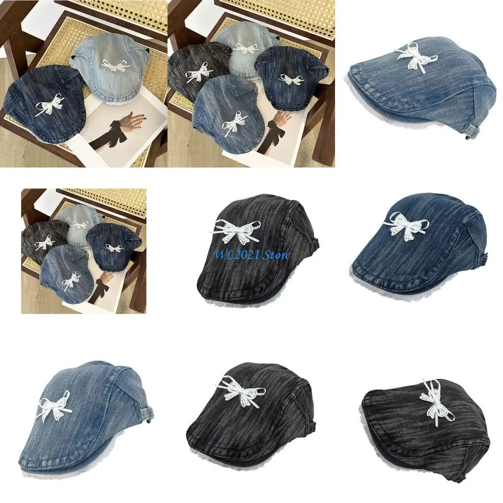 

G5GC Girls Lace Handmade Casual Duckbill Hat Painter Hat Gift for Girlfriend