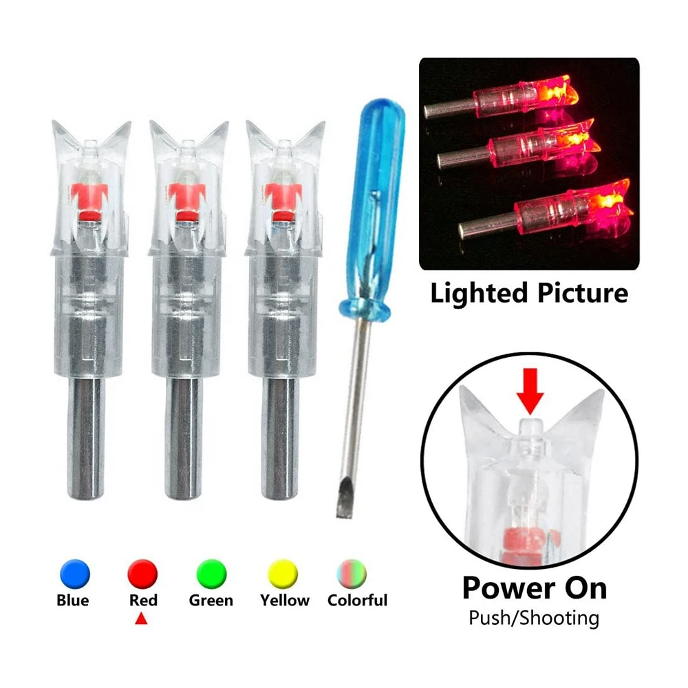 نوك مضيء LED أحمر مع مفتاح 7.62 مم سلسلة بطاقة القطر الداخلي تلقائيًا تضيء القوس والنشاب Nock XQ