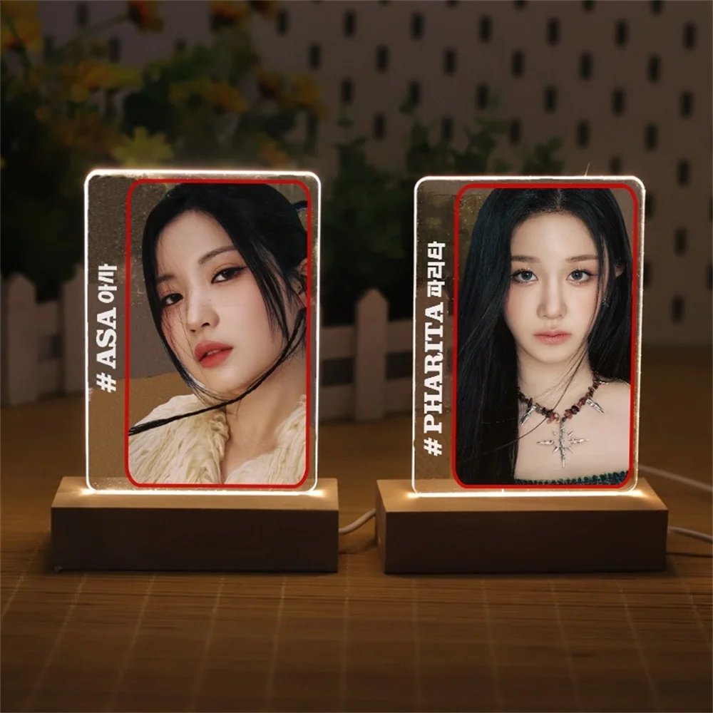 KPOP BABYMONSTER Creative Flash Photo Frame 15CM Acrylic Night Light CHIQUITA PHARITA RUKA ASA RORA AHYEON Fans Daily Supplies