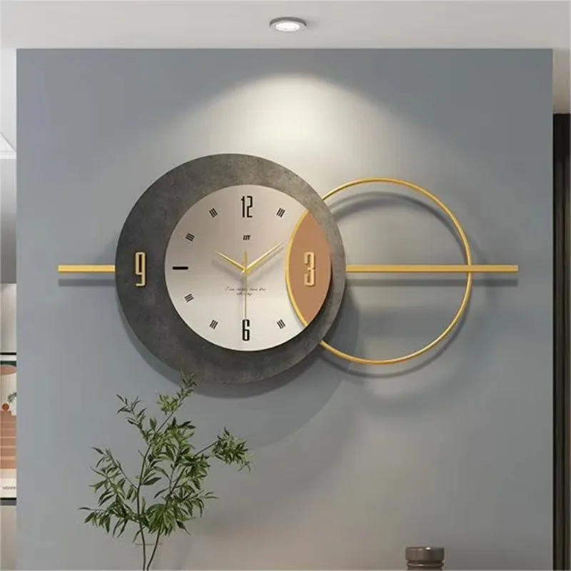 Modern wall decoration oversized silent no tick easy to read metal wall clock 3D digital pendulum clock