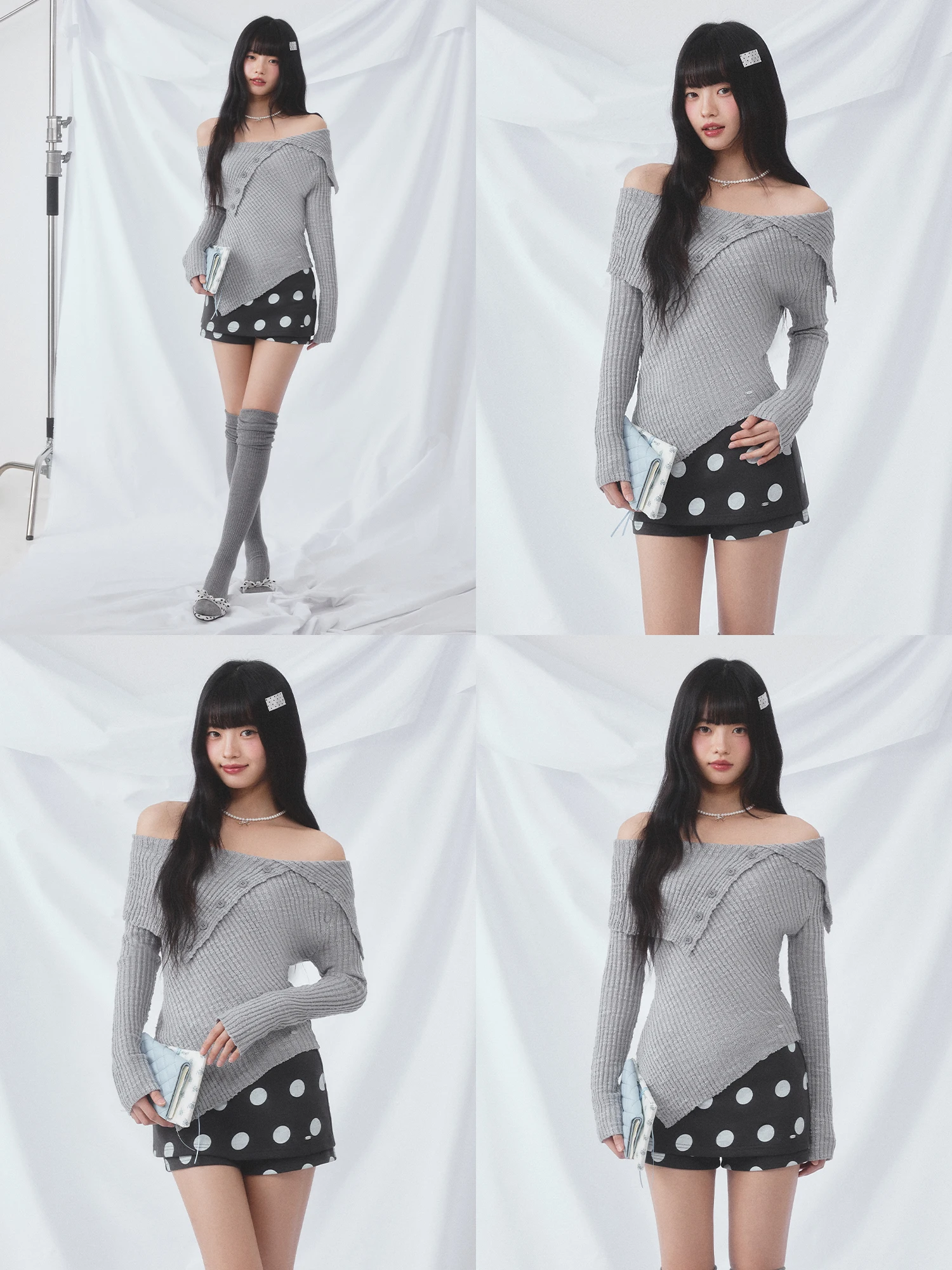 

Топ на одно плечо Weekendhub в корейском стиле, вязаный, женский, весенний, модный, повседневный, свободного кроя, с длинными рукавами, стандартной длины