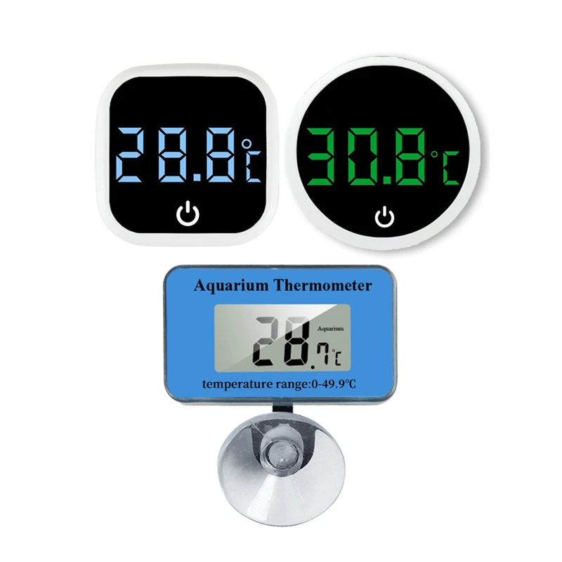 

1PC White/Blue Electronic Temperature Gauge,43*43mm/46*27mm Fish Tank Temperature Gauge,Accurate Measurement,Aquarium Accessorie
