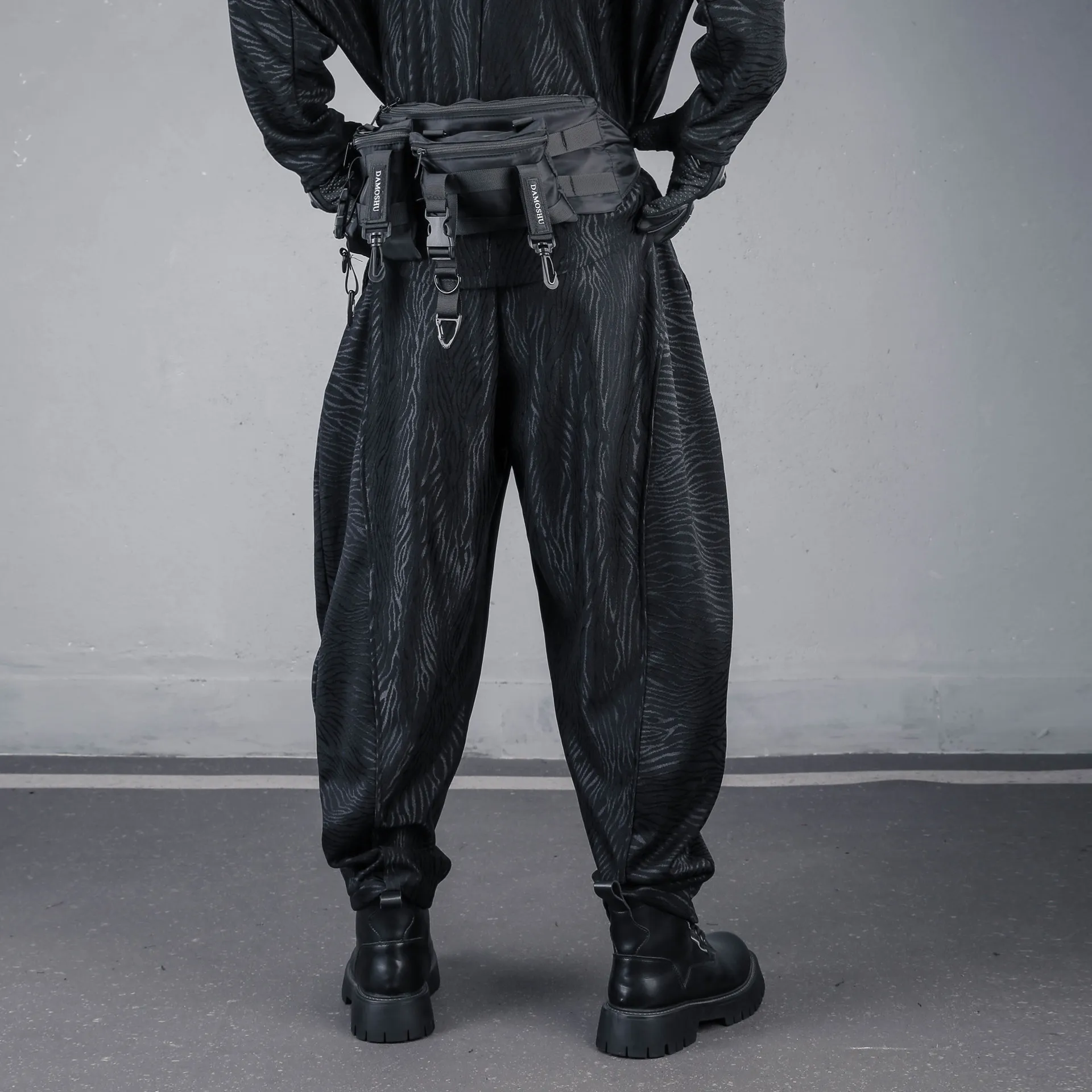 Designer Autumn Draping Anti-Wrinkle Dark Texture Loose Wide-Leg Casual Pants Men's Dark Ruffle Handsome Pants