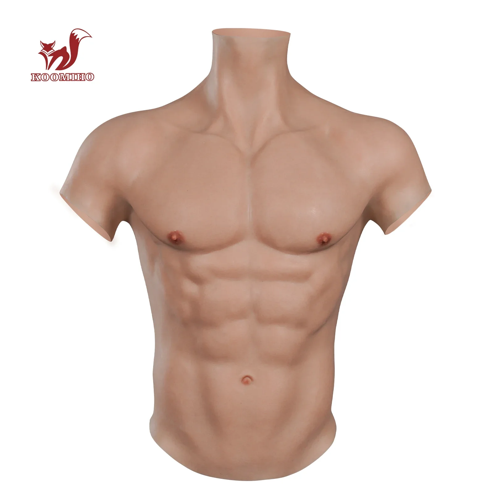 KOOMIHO Macho Cosplay Realistic Silicone Muscle Male Suit Fake Belly  Artificial Simulation Sturdy Chest Men Crossdresser