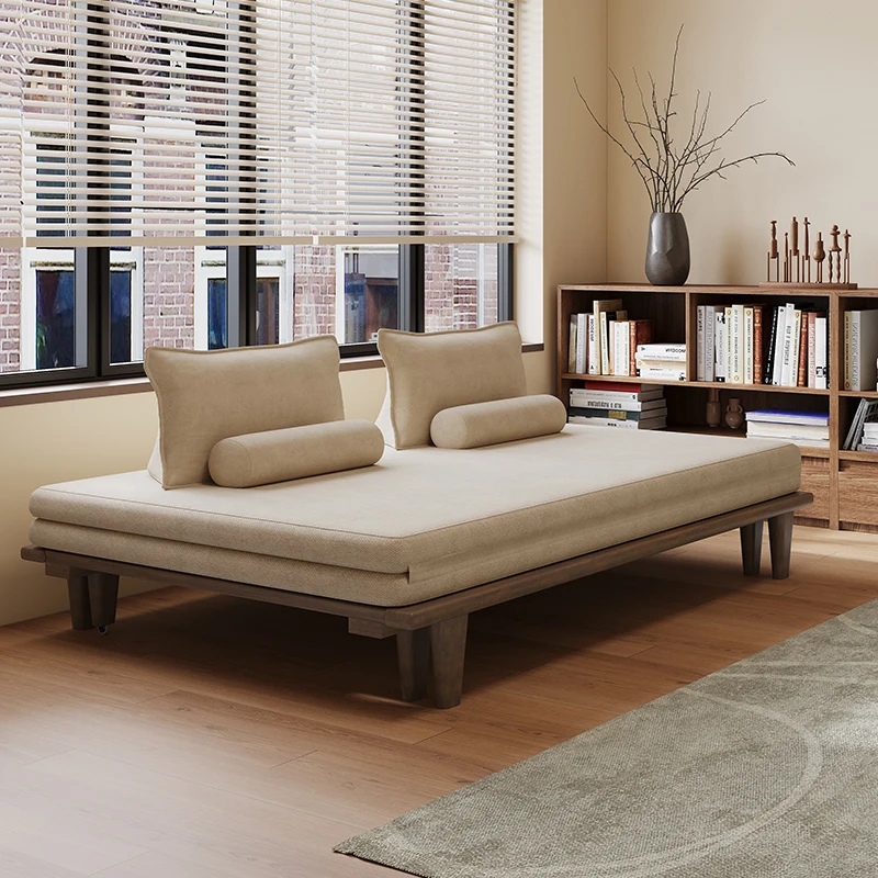 

Solid wood foldable sofa bed bedroom living room dual-purpose single double small apartment sofa bed