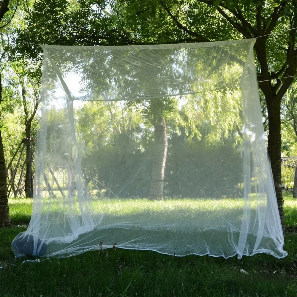 Camping Net White Mesh Portable Square Foldable Mosquito Control Mosquito Net Lightweight Outdoor Camping Tent Sleeping Summer