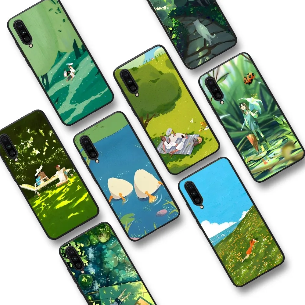 Summer illustration  Phone Case For Samsung S 20 21 22 23 plus Ultra for Redmi Note 8 9 10 11 for Huawei Y 5 6 9