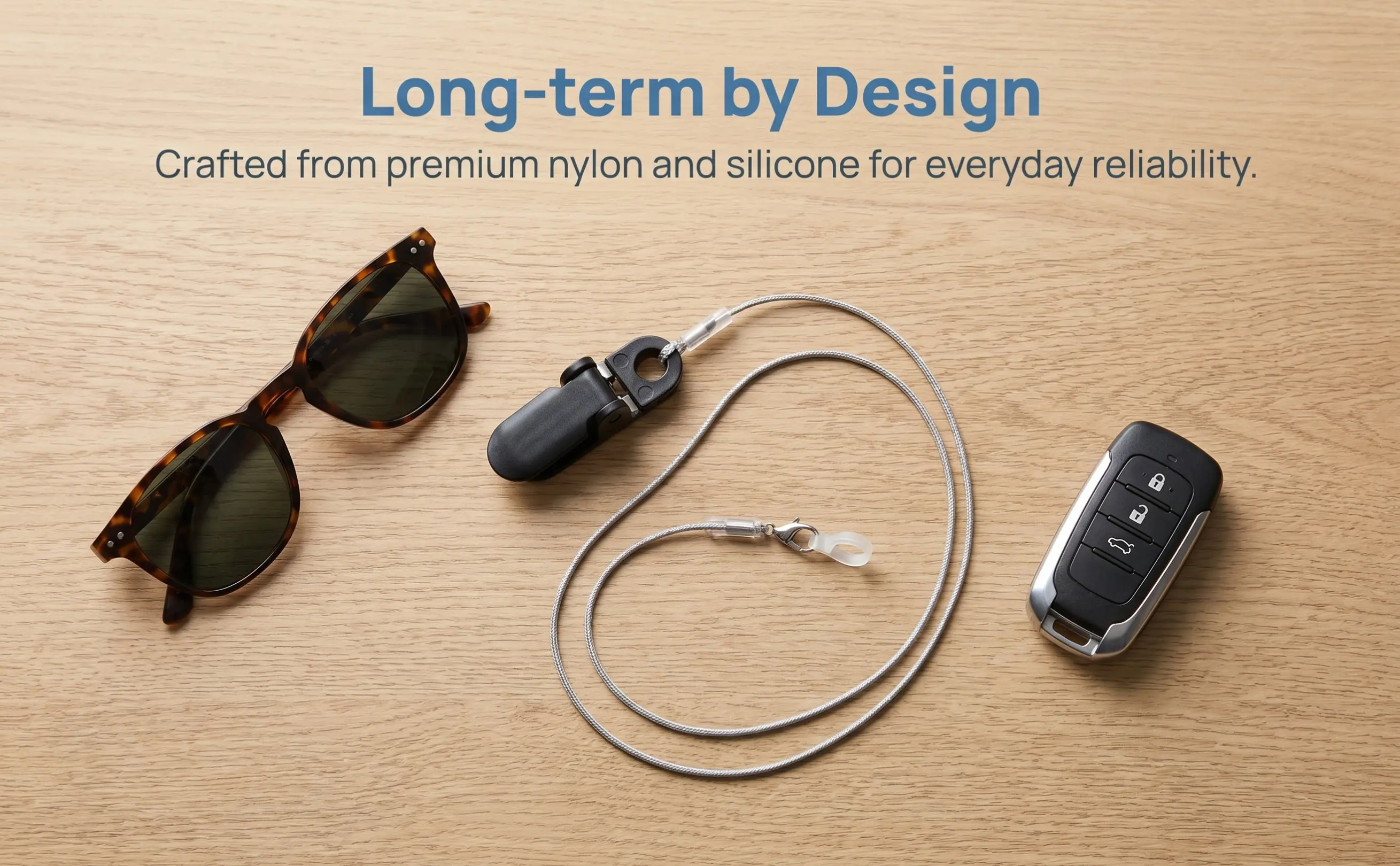 2Pcs Clip Anti-Lost Lanyard Soft Silicone Nylon Strap Secure Fit for Binaural Devices Elderly Friendly Easy Fasten