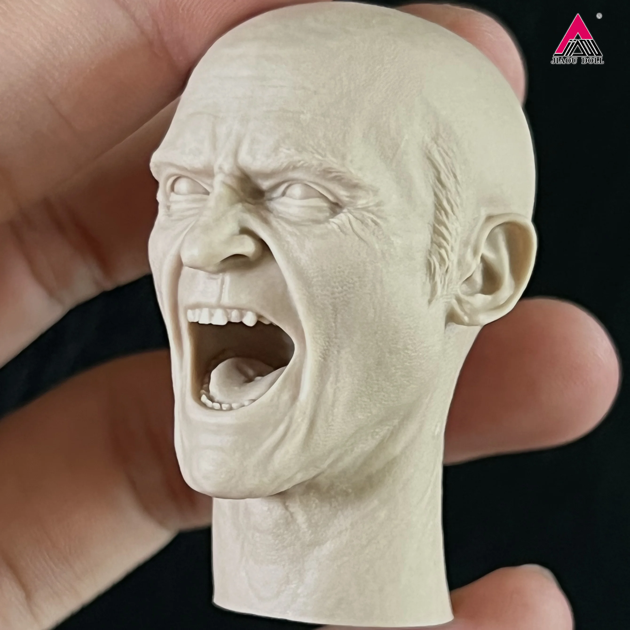 Unpainted 1/6 Male Soldier Joaquin Phoenix Bald Head Sculpt Shouting version Head Carved For 12