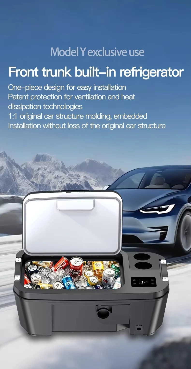 Built-in Frunk Refrigerator  Model Y/Refresh Y | Outdoor Portable Vehicle Refrigerator -18C 10C Cooling  12.5-17V 1