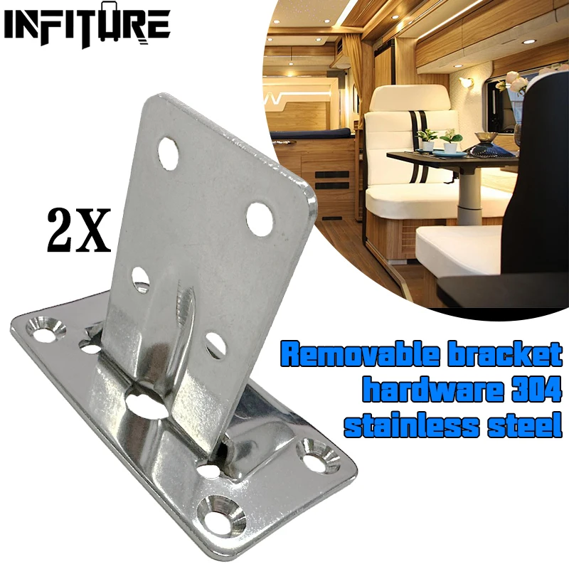 304 Stainless Steel Card Quick Release 90° Desktop Flat Fixed Support Accessories RV Yacht Modification Accessories