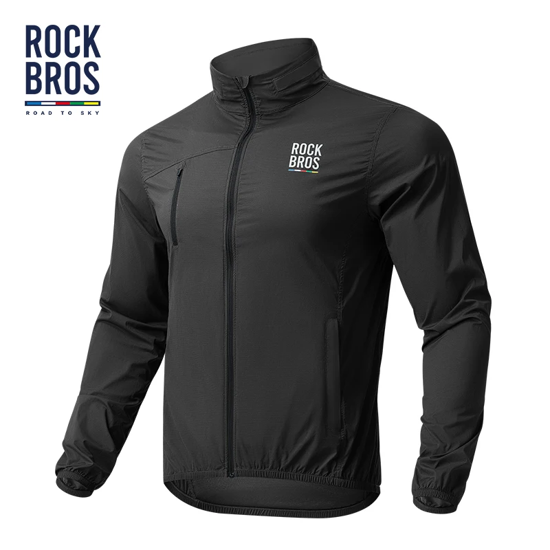 

ROCKBROS ROAD TO SKY Велосипедная ветровка Легкая дышащая толстовка с капюшоном Ветрозащитное велосипедное пальто Куртка с капюшоном Мужская одежда для велоспорта