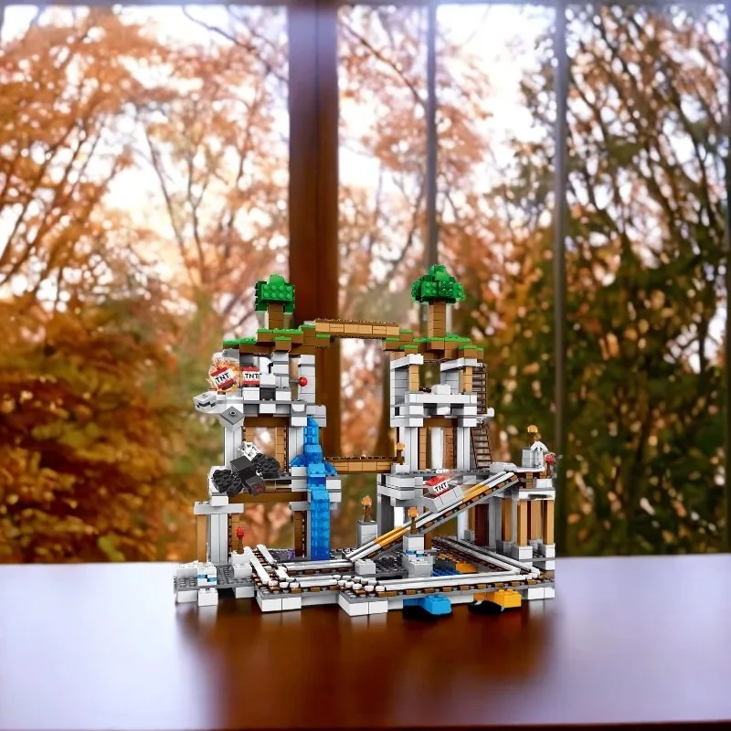 922 stücke höhle mine baustein modell puzzle montage spielzeug kreative baustein kinder geburtstag