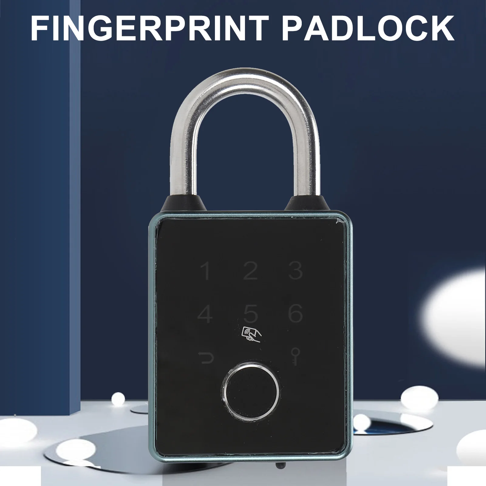 

Digital Security Padlock 30 Password Groups Accurate Fingerprint Padlock USB Rechargeable 5 in 1 Unlock with 2 Key for Cabinets