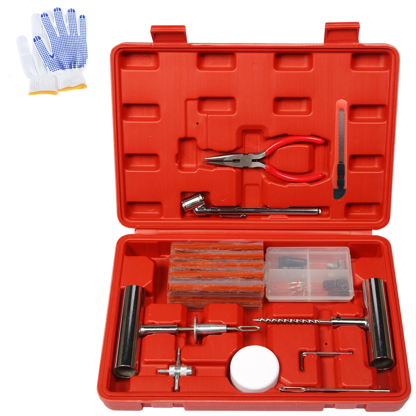 68pcs/set Chrome Plated Tire Repair Kit/vacuum Tire/tire Emergency Quick Repair Kit