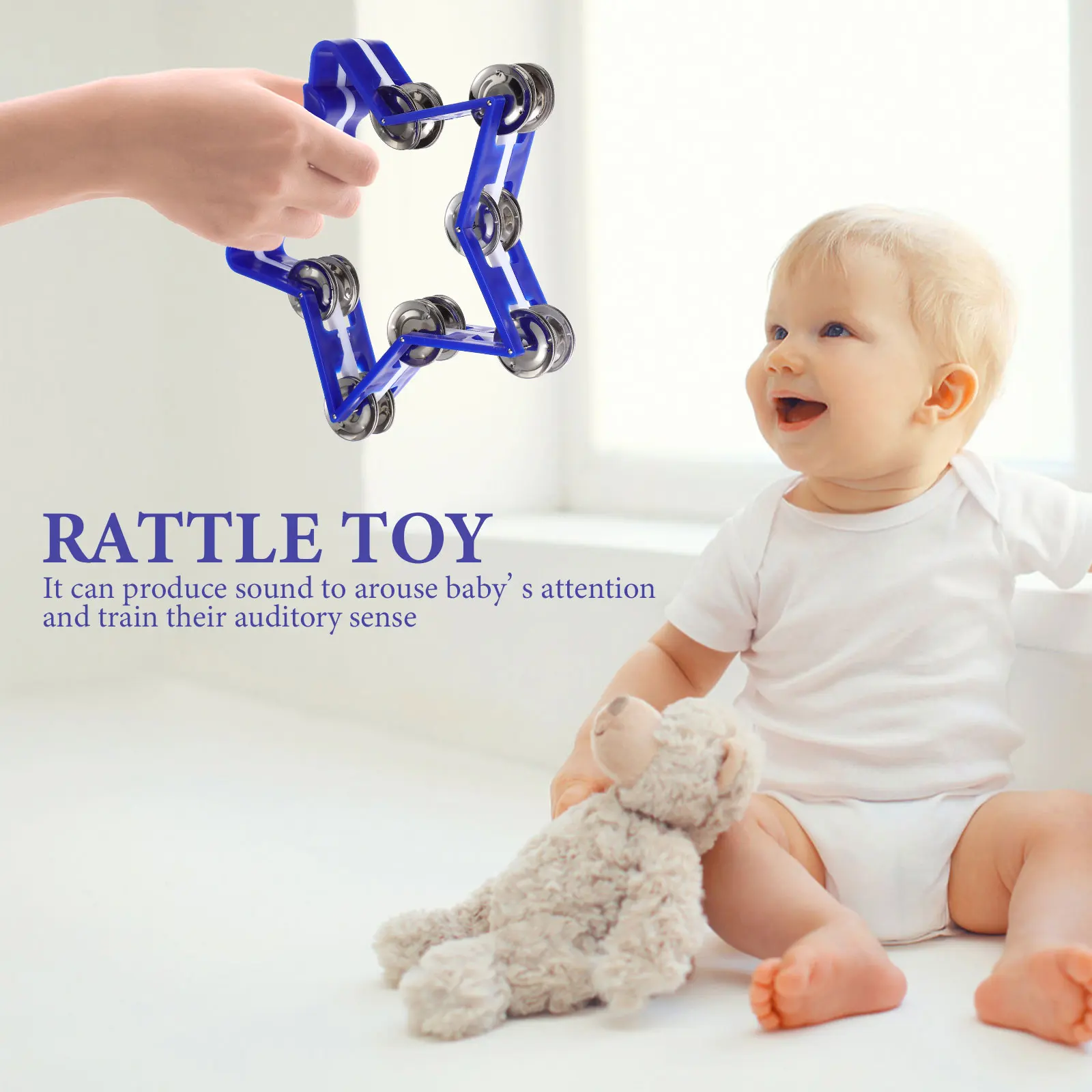 

Star Shaped Handbell Tambourine Pentagram Rattle Bell Premium Sturdy Kids Music Cheerful Hand Bells Shaking Rattle