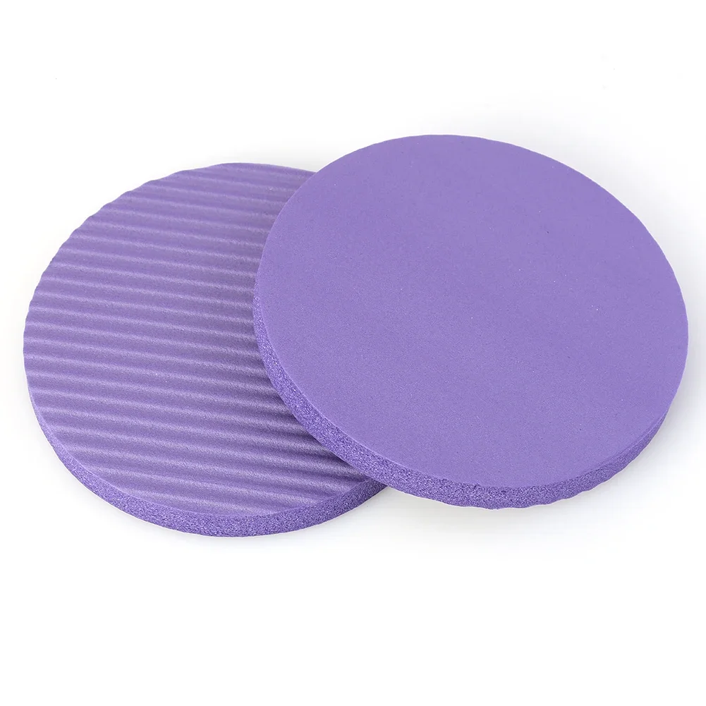 1Pair Portable Small Round Knee Pad Yoga Mats Fitness Non Slip Mat Elbows Hands Support Pad (Note: The optimized title may be sl