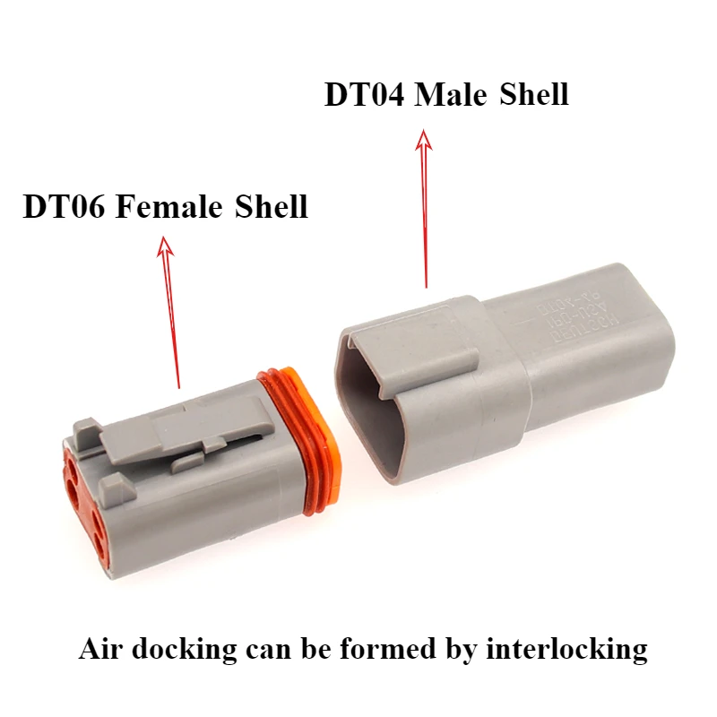 1/5/10/30Sets/lot DEUTSCH Connector DT 2P/3P/4P/6P/8P/12P deutch connector Female DT06-2S waterproof connector DT04-2P Male plug