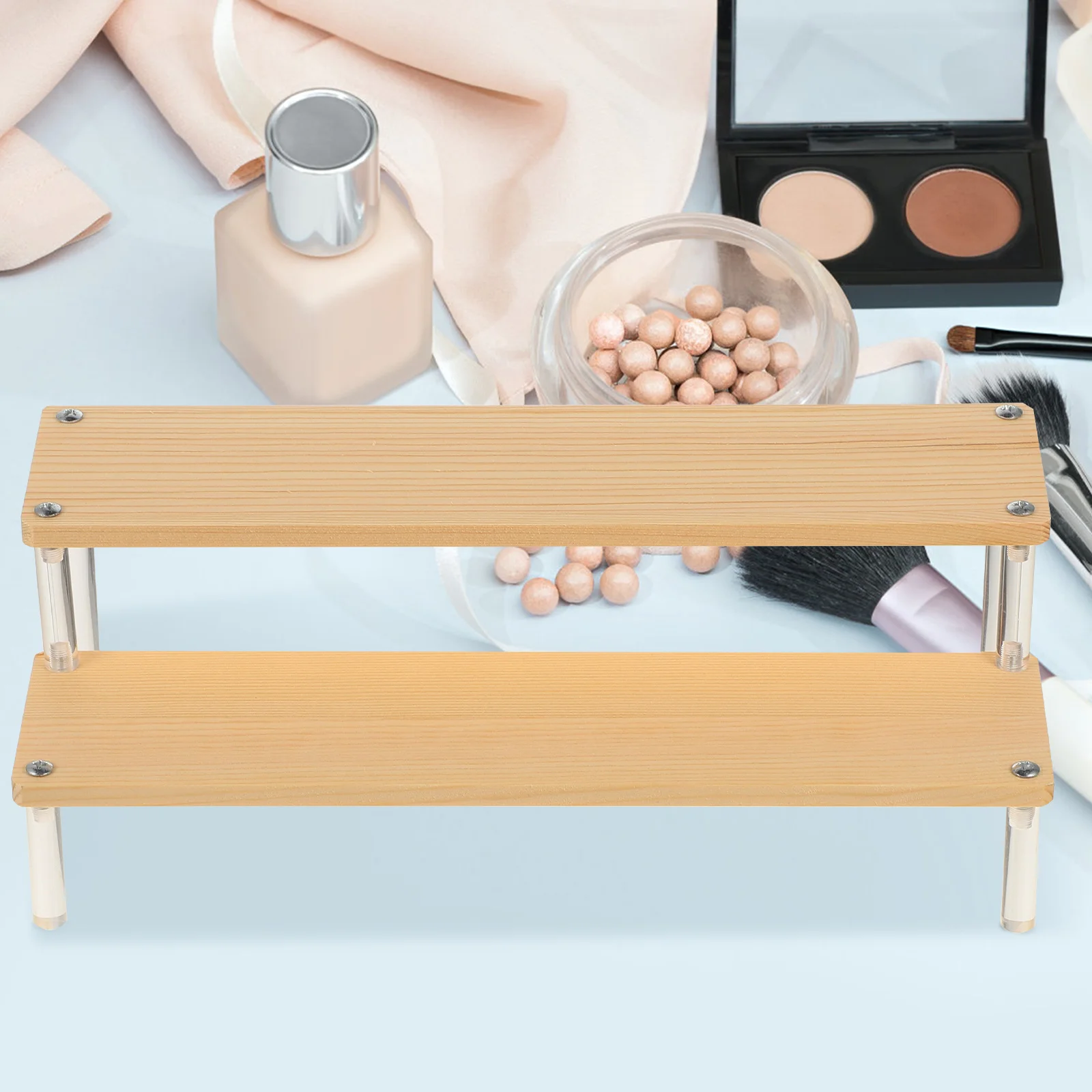

Dessert Display Stand Acrylic Wood Shelf Cake Cupcake Risers Multi Function Pantry Organizer Jewelry Perfume Storage