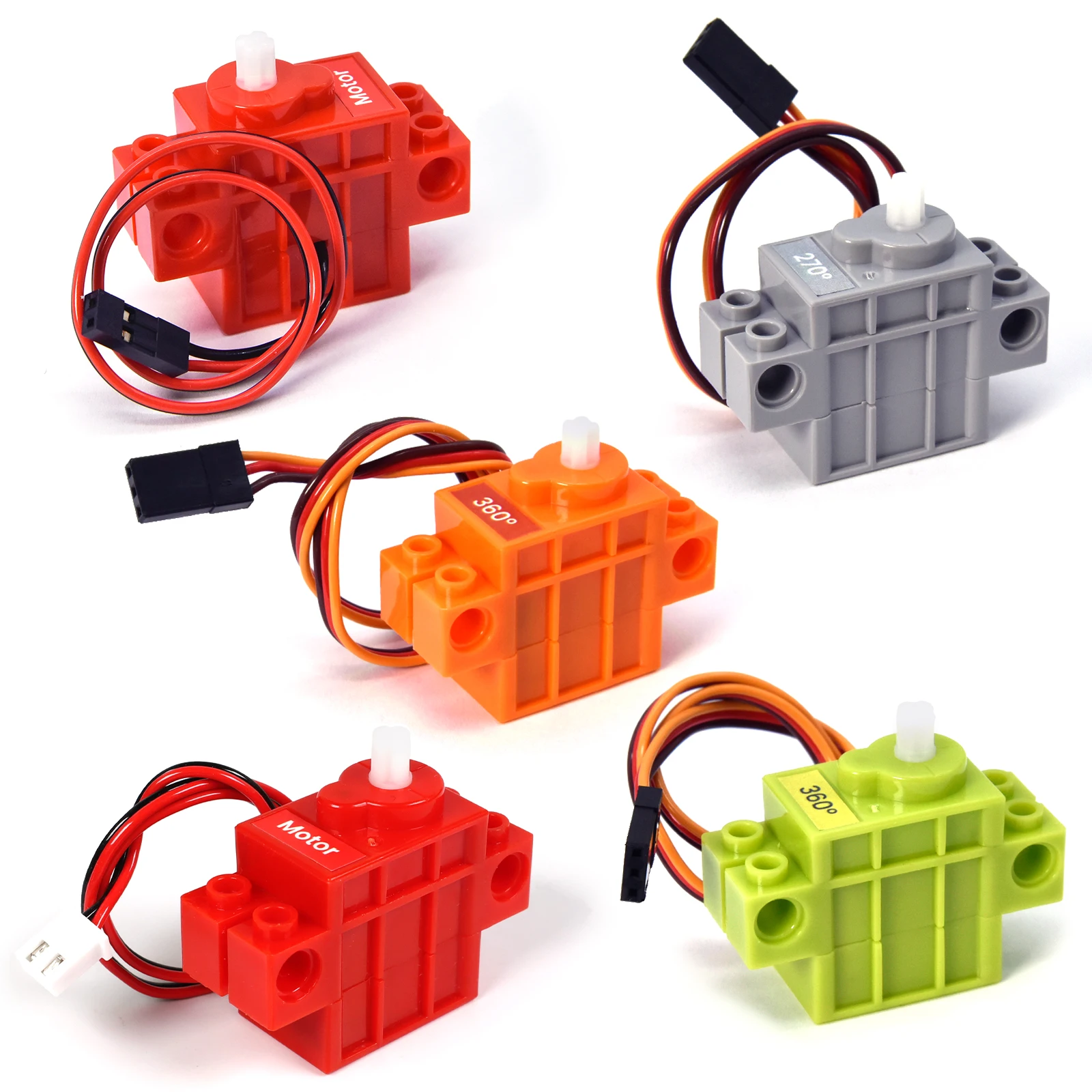 4pcs Servos & Motor With /XH2.54 Port/Dupont Wire + Wheel Compatible With lego for Programmable Diy Kit Electronic Servo