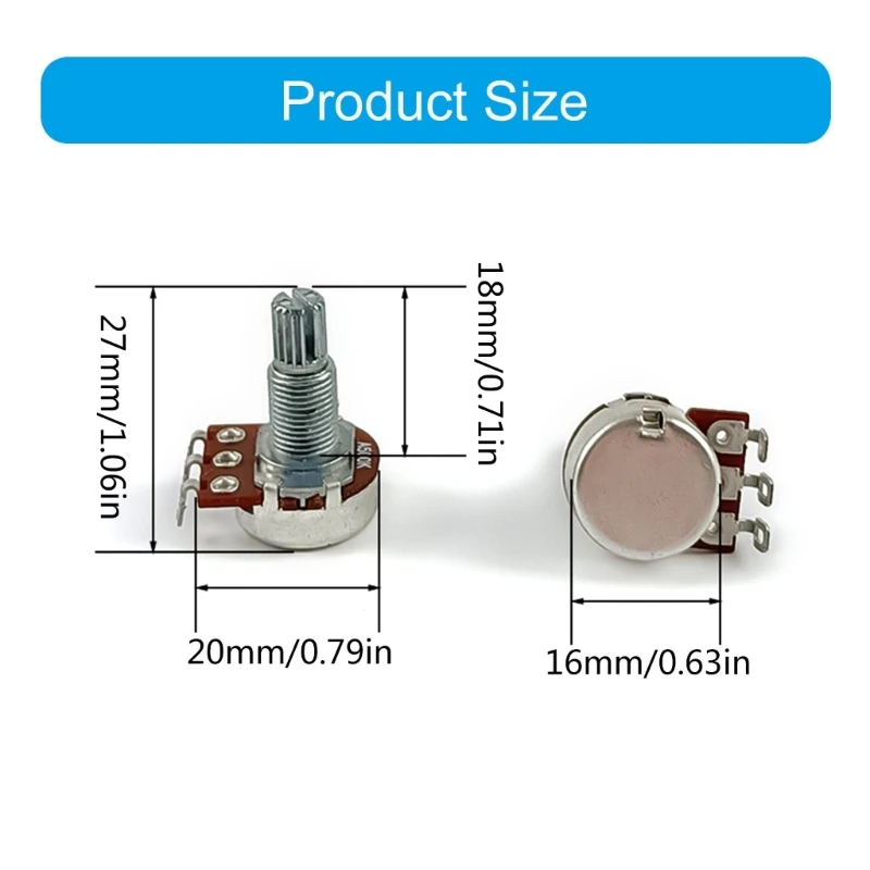 Set of 10 Guitar Bass Potentiometers 18mm Shaft Audios Taper Volumes Tone Control TOP quality