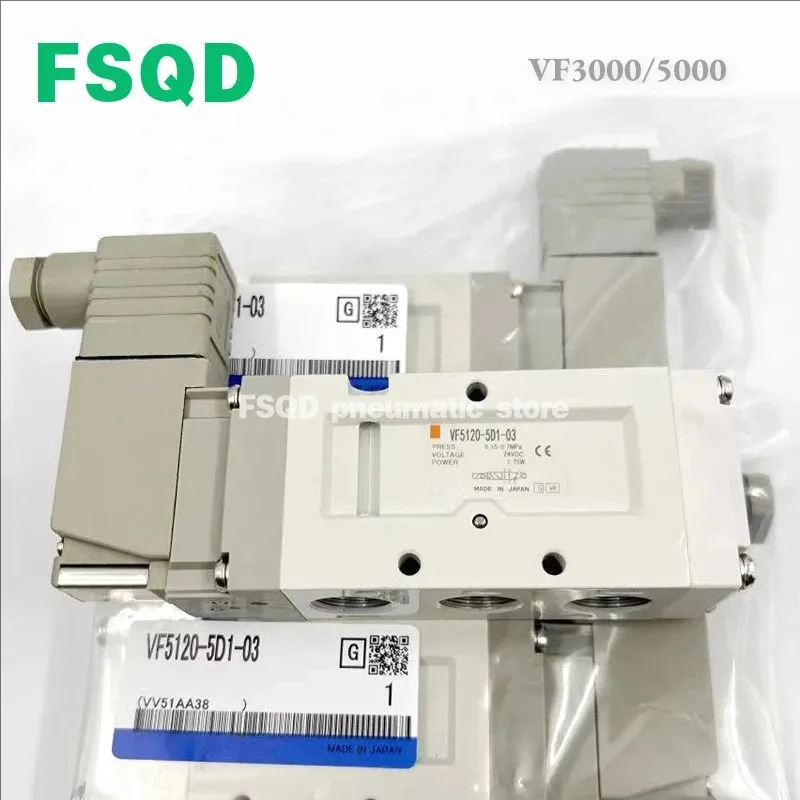 

VF3130 VF5120-5GZ1 5GD1 5G1 5DZ1 5DD1 5D1 2GZD1 2DZD1 1GZD1 1DZD1-02 03 5 Port Solenoid Valve VF3000 VF5000 Series