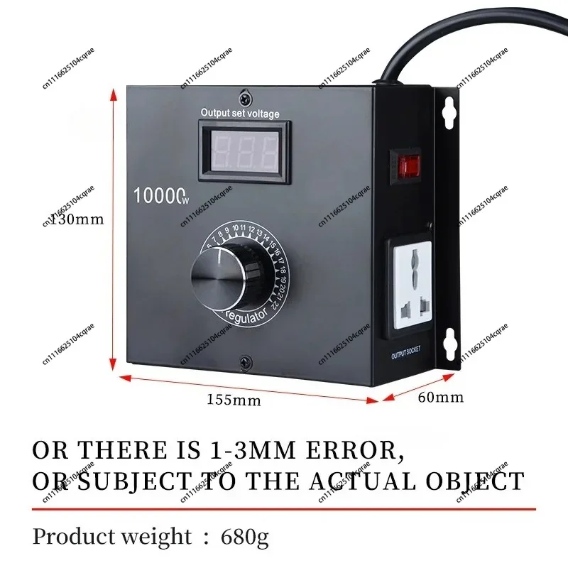 AC220V 10KW 10000W Voltage Regulator High-power Compact Dimming Speed Regulator Controller Temperature Regulation Transformer