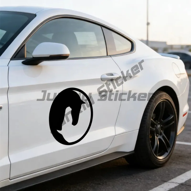 

Horse Pattern Equestrian Style Vinyl Decal, Animal Theme Sticker for SUV Truck Motorcycle Laptop, Waterproof Auto Exterior Decor